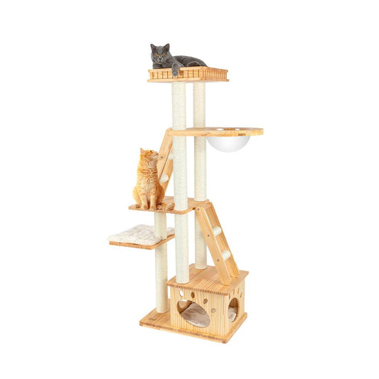 HONEYPOT CAT® Solid Wood 5-Level Cat Tree 5′9″ #180172pro